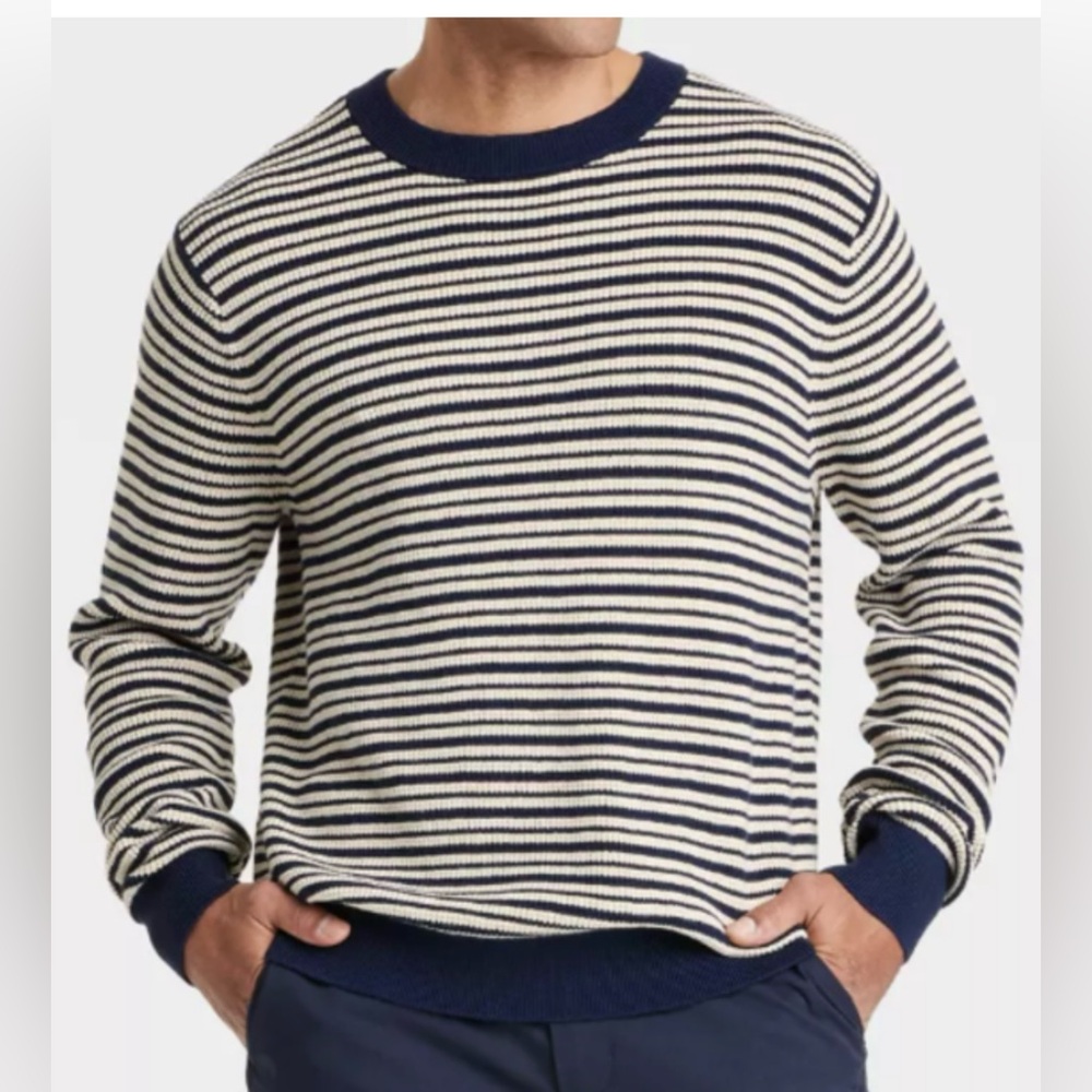 NEW Goodfellow & Co Men's Striped Crewneck Sweater Long Sleeve